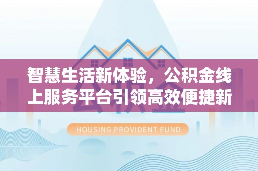 和林格尔智慧生活新体验，公积金线上服务平台引领高效便捷新时代